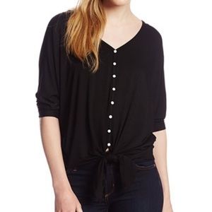 Karen Kane Button-up, Tie Front Top with Dolman Sleeves